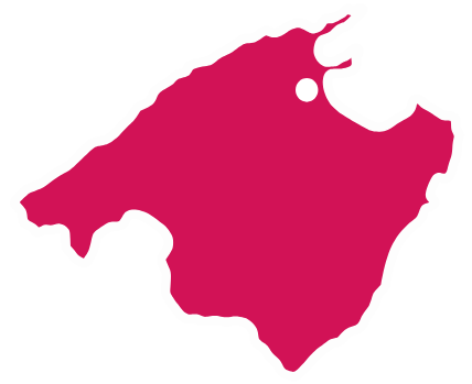 mallorca map mit markierung von alcudia im nordosten der insel